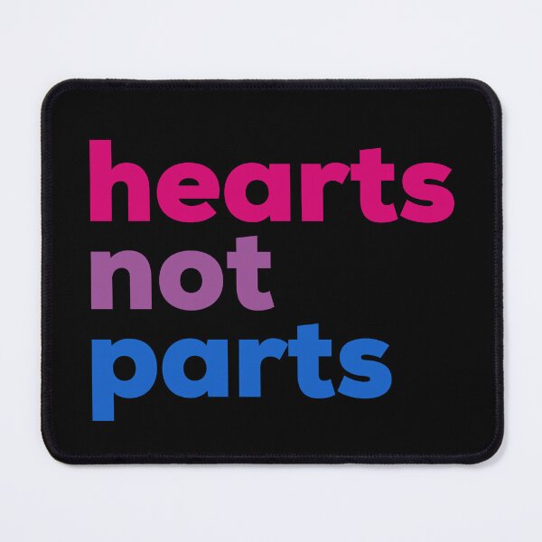 Item preview, Hearts Not Parts Bi. Bisexual Pride designed and sold by Subtle Pride Shop.