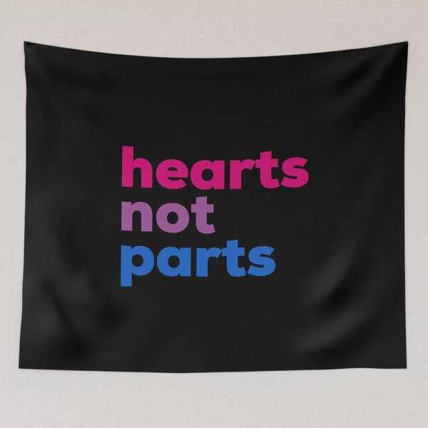 Item preview, Hearts Not Parts Bi. Bisexual Pride designed and sold by Subtle Pride Shop.