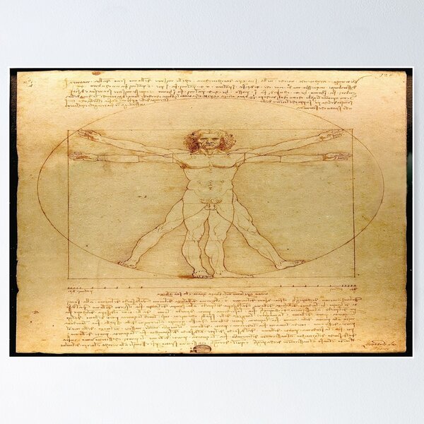 Aperçu de l'œuvre L'Homme de Vitruve de Léonard de Vinci créée et vendue par beoverpowered.