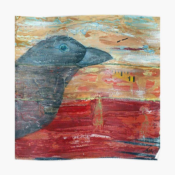 Raven Shadow Mixed Media Poster