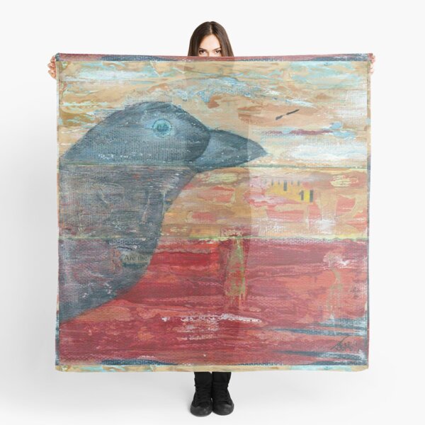 Raven Shadow Mixed Media Scarf