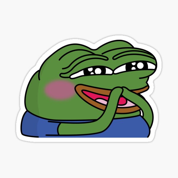 Grinning Poggers emote - peepo pepega twitch discord frog | Art Board Print