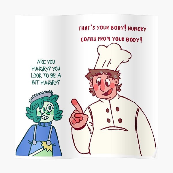 "DHMIS Veg/Spinach Can and Steve/Steak Guy sing together!" Poster for