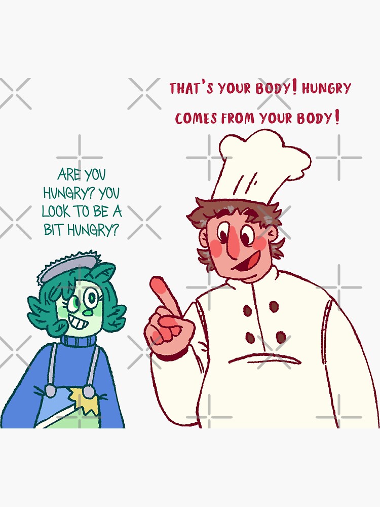 "DHMIS Veg/Spinach Can and Steve/Steak Guy sing together!" Sticker