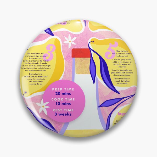 Item preview, Italian Limoncello Recipe wit Organic leafy Lemons on Pink   designed and sold by Dominiquevari.