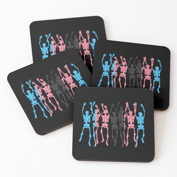 Item preview, Halloween Skeletons Black Trans Flag. Transgender Pride designed and sold by Subtle Pride Shop.