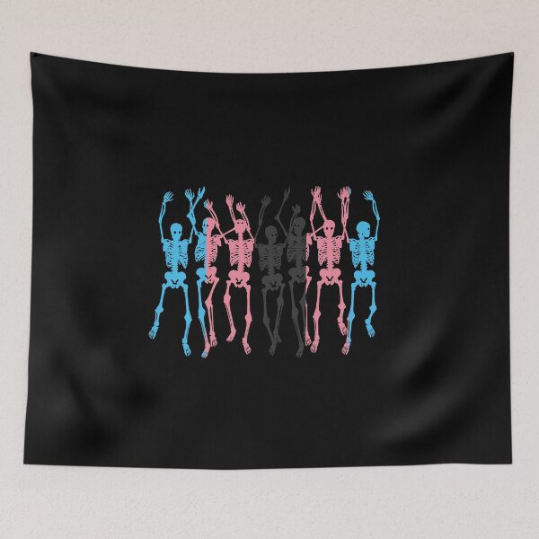 Item preview, Halloween Skeletons Black Trans Flag. Transgender Pride designed and sold by Subtle Pride Shop.