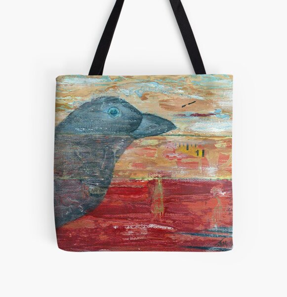 Raven Shadow Mixed Media All Over Print Tote Bag
