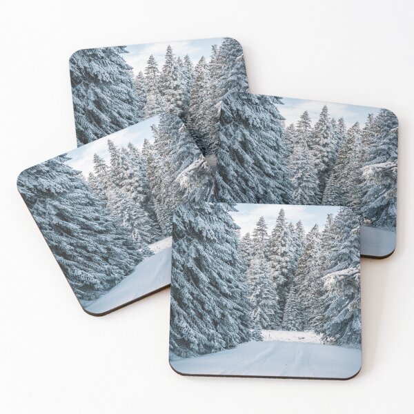 Item preview, Road covered with snow near trees designed and sold by Darius Bocos.