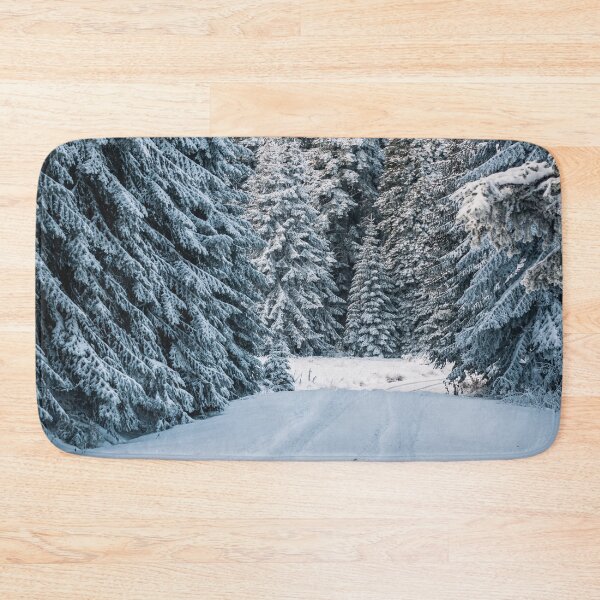 Item preview, Road covered with snow near trees designed and sold by Darius Bocos.
