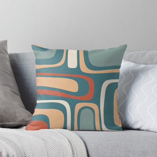 Item preview, Palm Springs Retro Mid Century Modern Abstract Pattern Teal Rust Buff designed and sold by kierkegaard.