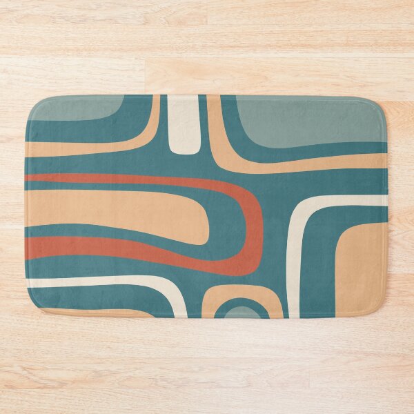 Item preview, Palm Springs Retro Mid Century Modern Abstract Pattern Teal Rust Buff designed and sold by kierkegaard.