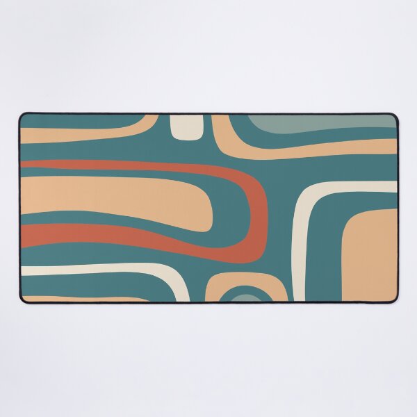 Item preview, Palm Springs Retro Mid Century Modern Abstract Pattern Teal Rust Buff designed and sold by kierkegaard.