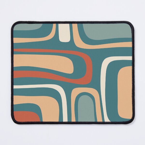Item preview, Palm Springs Retro Mid Century Modern Abstract Pattern Teal Rust Buff designed and sold by kierkegaard.