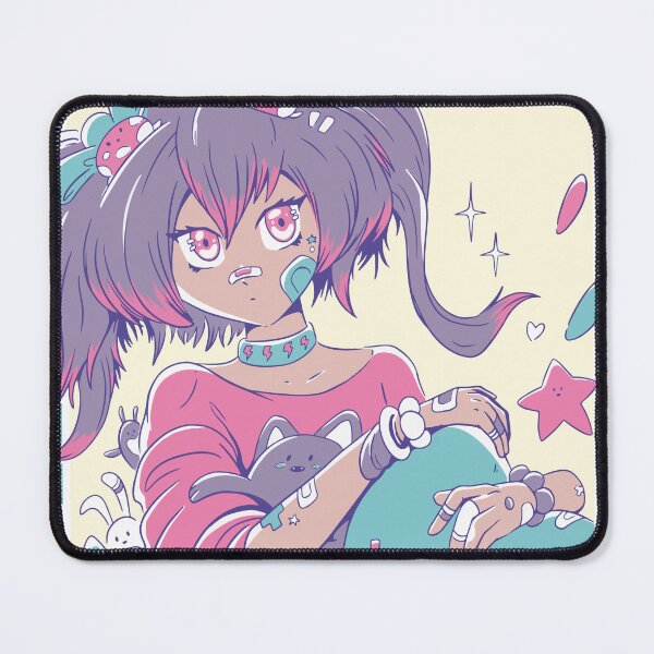 Item preview, Cute anime girl with ponytails and plush toy designed and sold by Rob-Son.