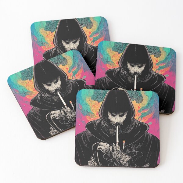 Item preview, Psychedelic cartoon Grimm reaper designed and sold by AmazinfArt.