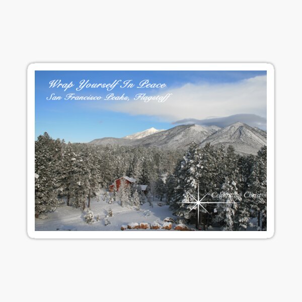 San Francisco Peaks, Flagstaff - From CelebratingChrist.com, ccnow.info Sticker
