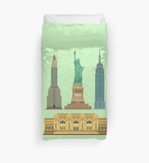 Funda nórdica Conjunto de edificios famosos de Nueva York: Estatua de la Libertad, Museo Metropolitano de Arte, Empire State Building, Edificio Chrysler