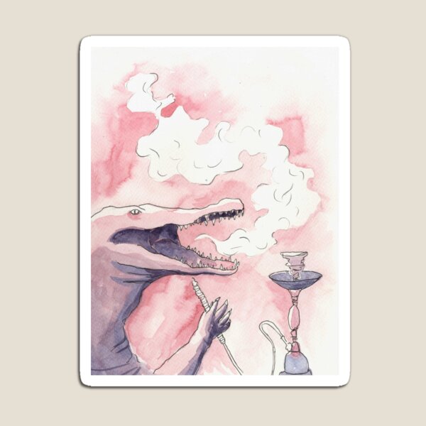 Crocodile with shisha pipe Magnet
