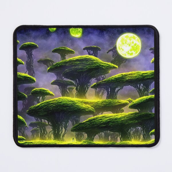 Item preview, Alien jungle landscape with three moons designed and sold by BrachiaST.