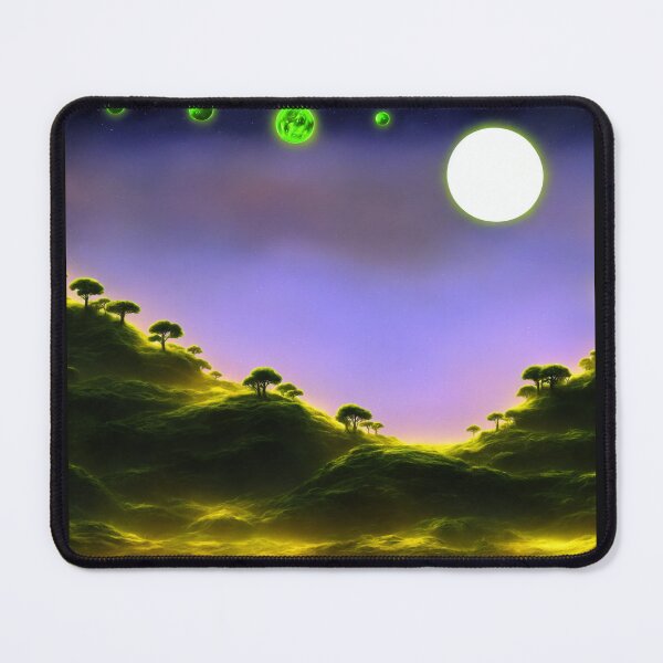 Item preview, Alien planet hills landscape with multiple moons I designed and sold by BrachiaST.