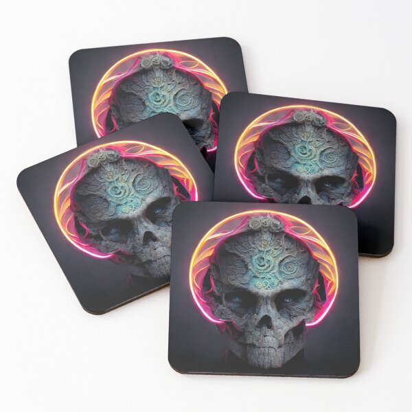 Item preview, Ancient skull with neon headband designed and sold by Resak-.
