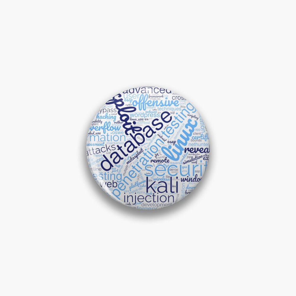 Hacker's Word Cloud Pin - programmer humor design by HackerLooks