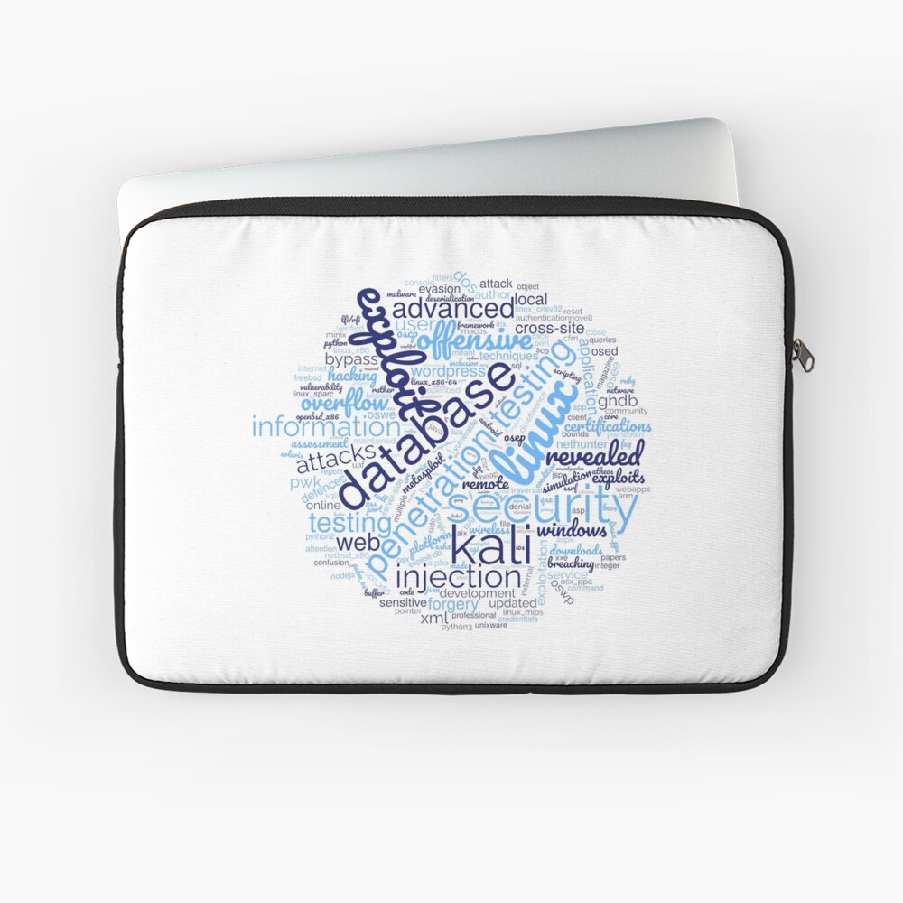 Hacker's Word Cloud Laptop Sleeve - programmer humor design by HackerLooks