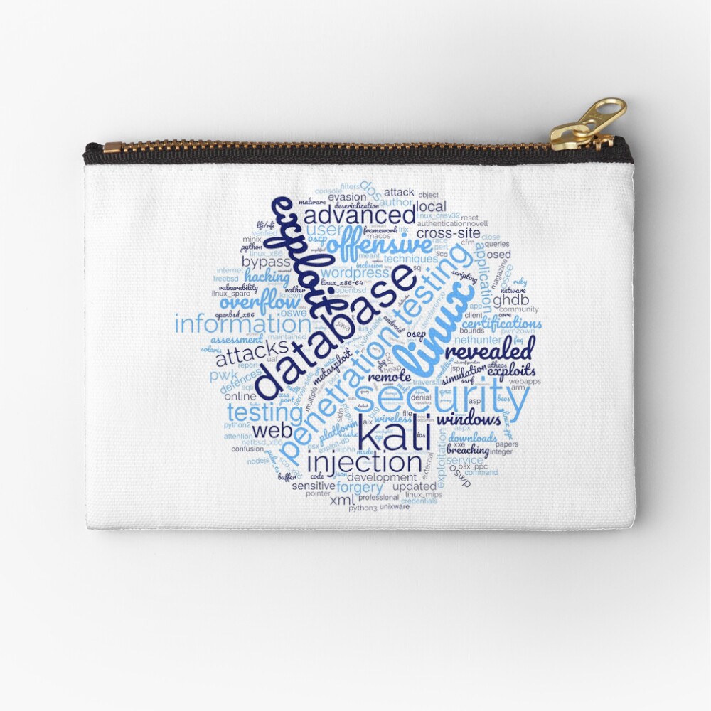 Hacker's Word Cloud Zipper Pouch - programmer humor design by HackerLooks