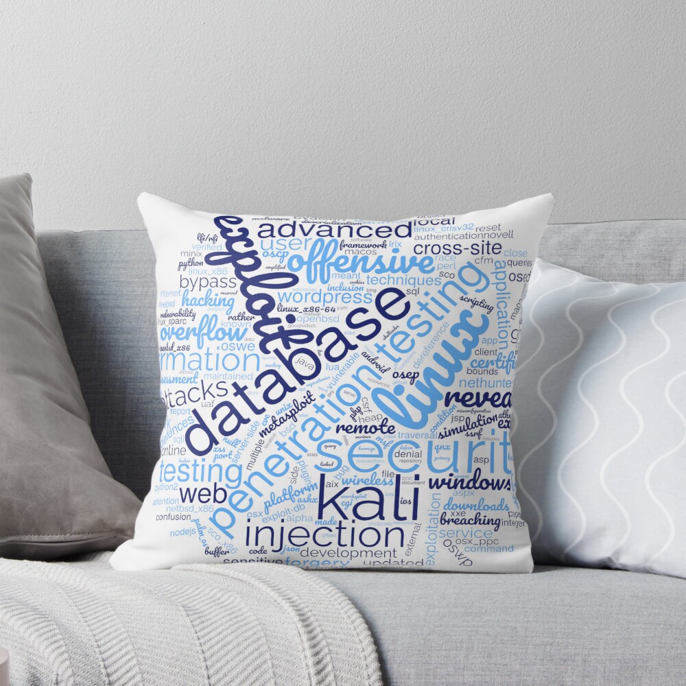 Hacker's Word Cloud Throw Pillow - programmer humor design by HackerLooks