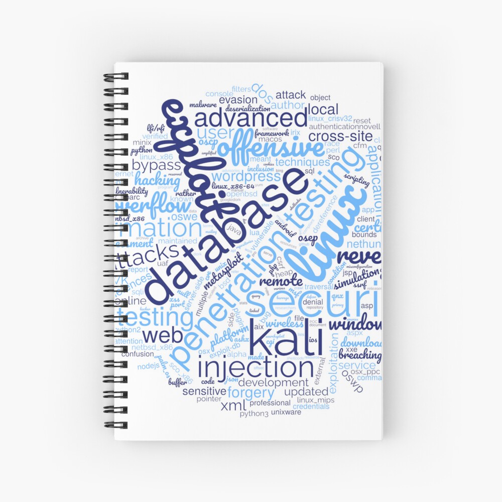 Hacker's Word Cloud Spiral Notebook - programmer humor design by HackerLooks