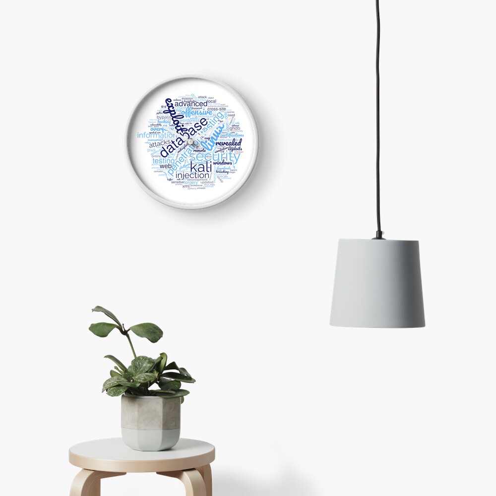 Hacker's Word Cloud Clock - programmer humor design by HackerLooks