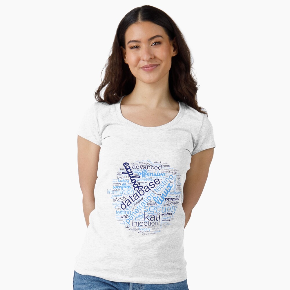 Hacker's Word Cloud Fitted Scoop T-Shirt - programmer humor design by HackerLooks