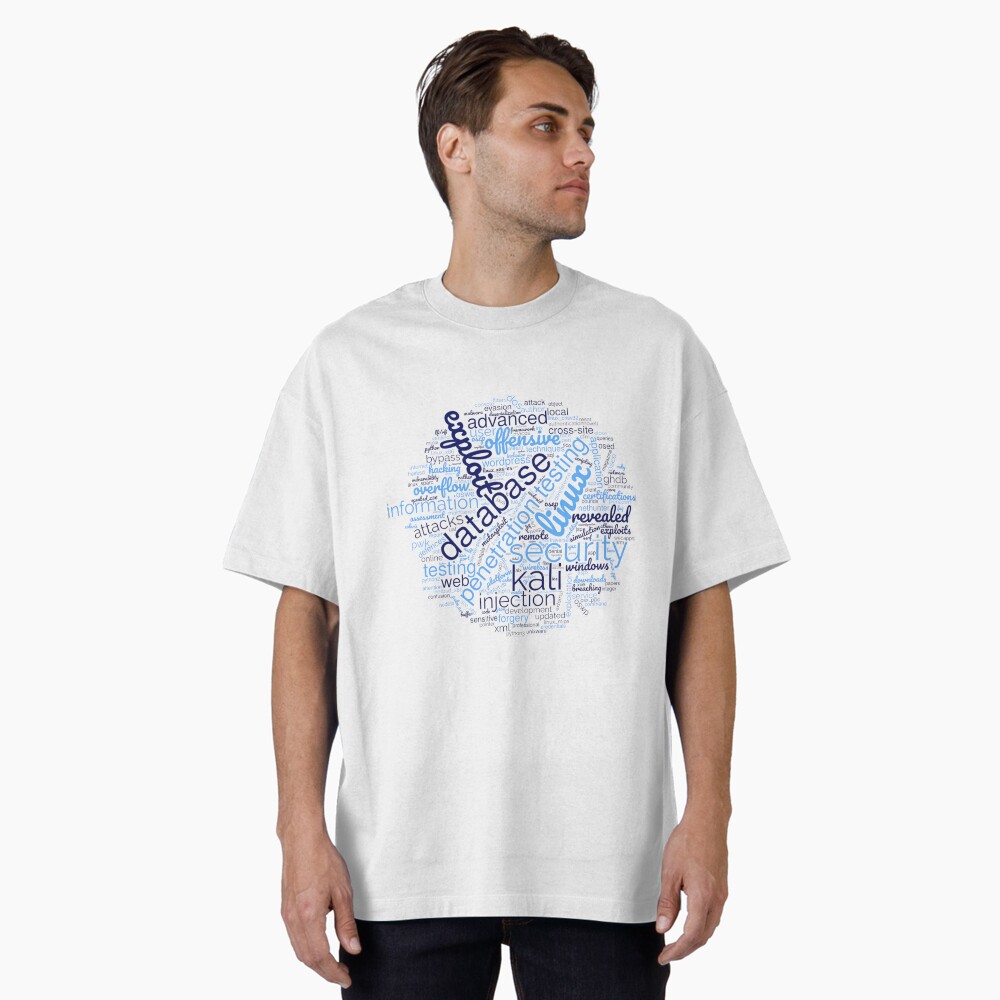 Hacker's Word Cloud Oversized T-Shirt - programmer humor design by HackerLooks