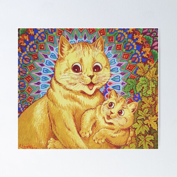 Nadiweisgtc Louis Wain Cats Poster Mewsical Family Famous Painting Poster  Art Prints Modern Home Decor Hallway Painting Walls Artwork for Bedroom