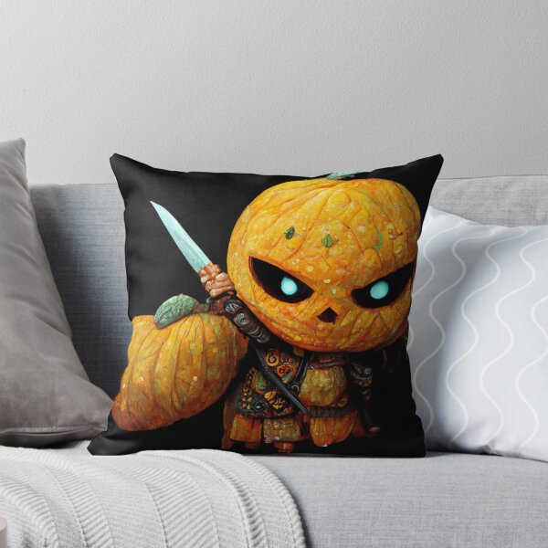 Item preview, Pumpkin Warrior Holding a weapon- Pumpkin Ghost Halloween-Halloween Pumpkin designed and sold by hassendz.