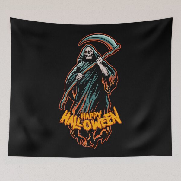 Item preview, Death grim reaper happy halloween creepy spooky design designed and sold by absolutdesign.