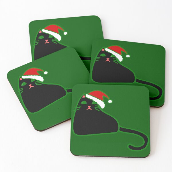 Item preview, christmas santa claus hat black cat designed and sold by Gossip Rag.