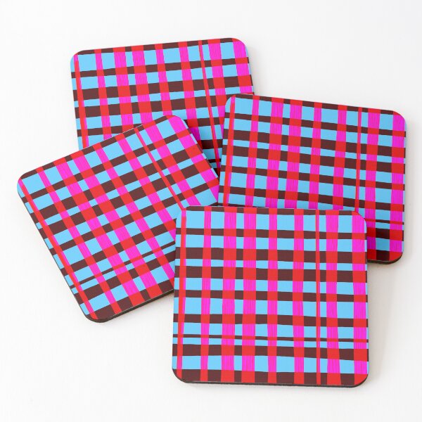Item preview, Gingham Pink deep brown and blue  designed and sold by rupydetequila.