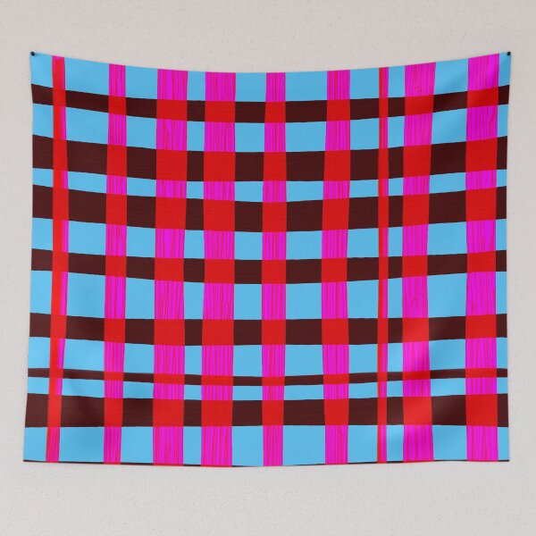 Item preview, Gingham Pink deep brown and blue  designed and sold by rupydetequila.