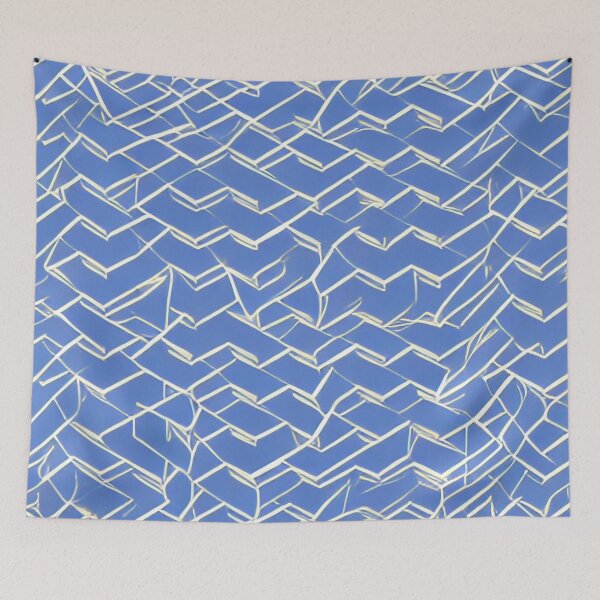 Item preview, Beige Chaotic Lines on a Blue Background designed and sold by Evolvity.