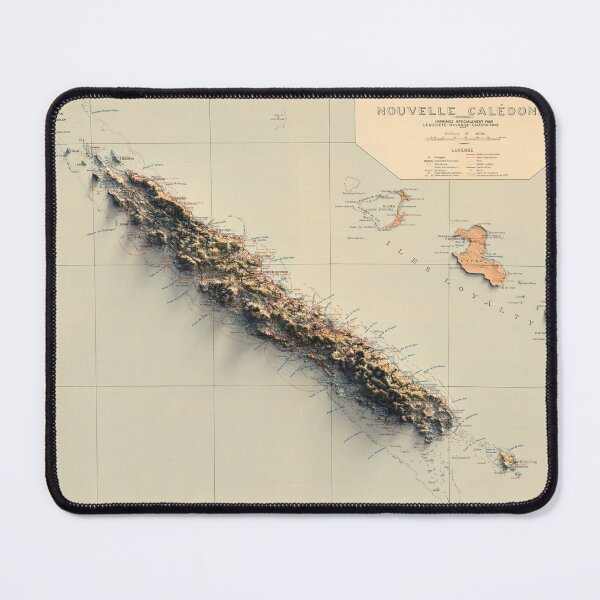 Item preview, 1900 New Caledonia Relief Map 3D digitally-rendered designed and sold by ThinkAboutMaps.