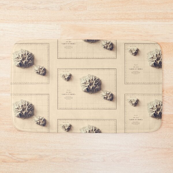 Item preview, 1857 Tahiti Relief Map 3D digitally-rendered designed and sold by ThinkAboutMaps.