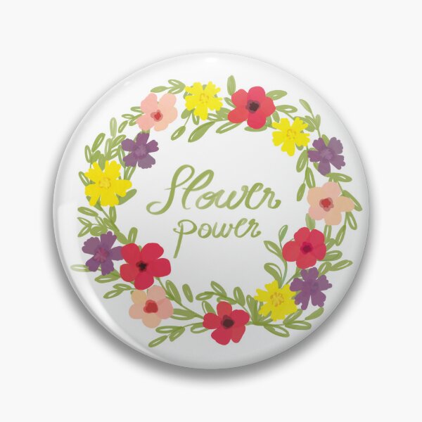 Item preview, Flower power wreath illustration designed and sold by RoseMaryWP.