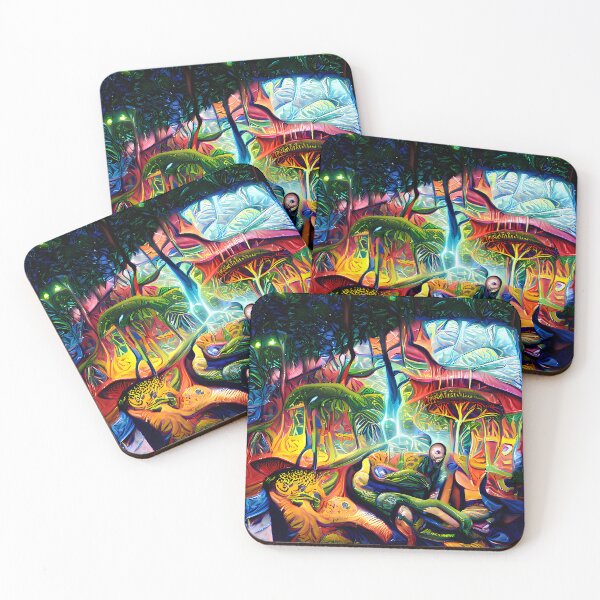 Item preview, Amazone Jungle Psychedelic Collection #4 Mushrooms in the Jungle by GizbarArts made with a.i. designed and sold by Ganzabara.