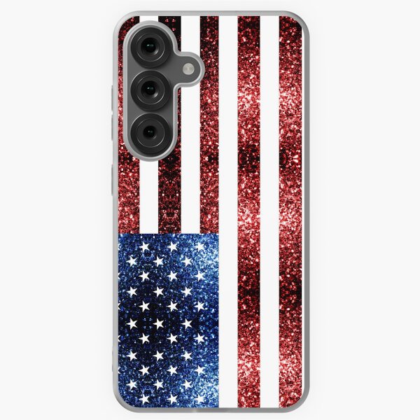 Item preview, USA flag red blue faux sparkles glitters 4th of July patriotic girly design (Photo of Glitter - Not Reflective)   designed and sold by PLdesign.