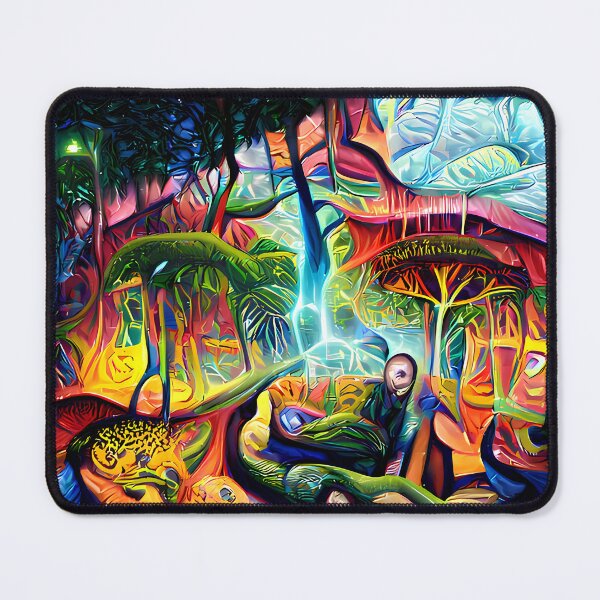 Item preview, Amazone Jungle Psychedelic Collection #4 Mushrooms in the Jungle by GizbarArts made with a.i. designed and sold by Ganzabara.