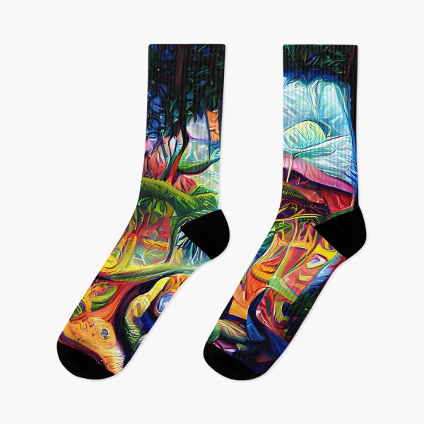 Item preview, Amazone Jungle Psychedelic Collection #4 Mushrooms in the Jungle by GizbarArts made with a.i. designed and sold by Ganzabara.