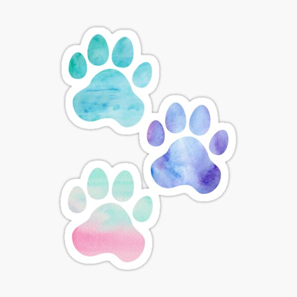 Watercolor Paw Print Trio Sticker