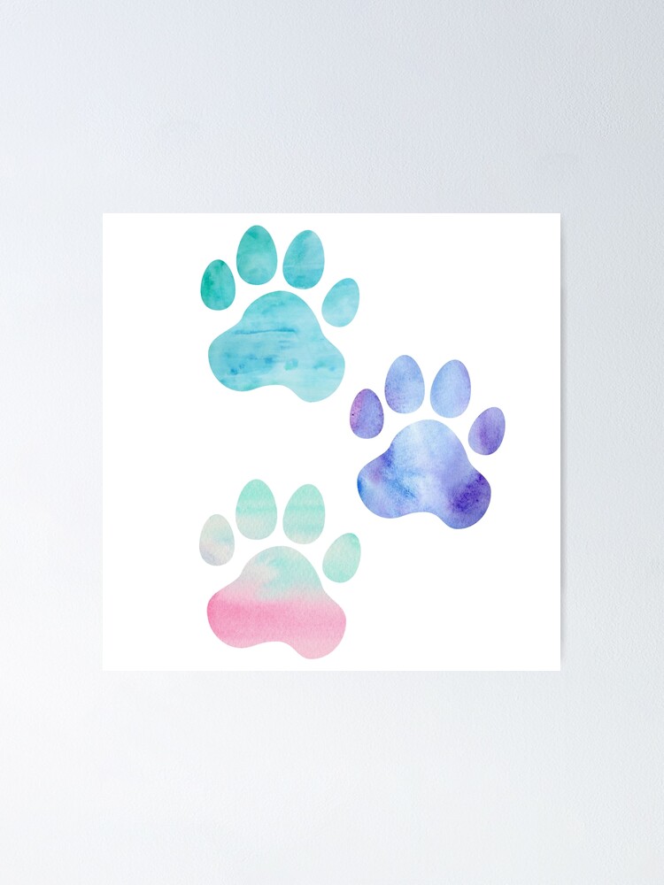 watercolor paw prints